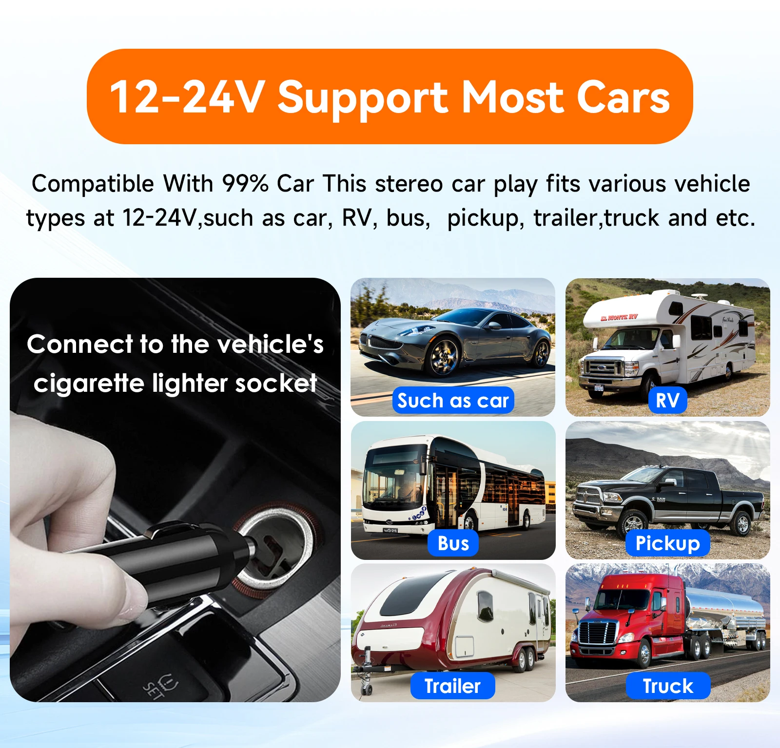 Hizpo 11,4" HD Tragbarer Autoradio Universal Android 14, Auto-Multimedia-GPS-Player, kabellos, Apple Carplay, Android Auto, Bluetooth – Detail 11