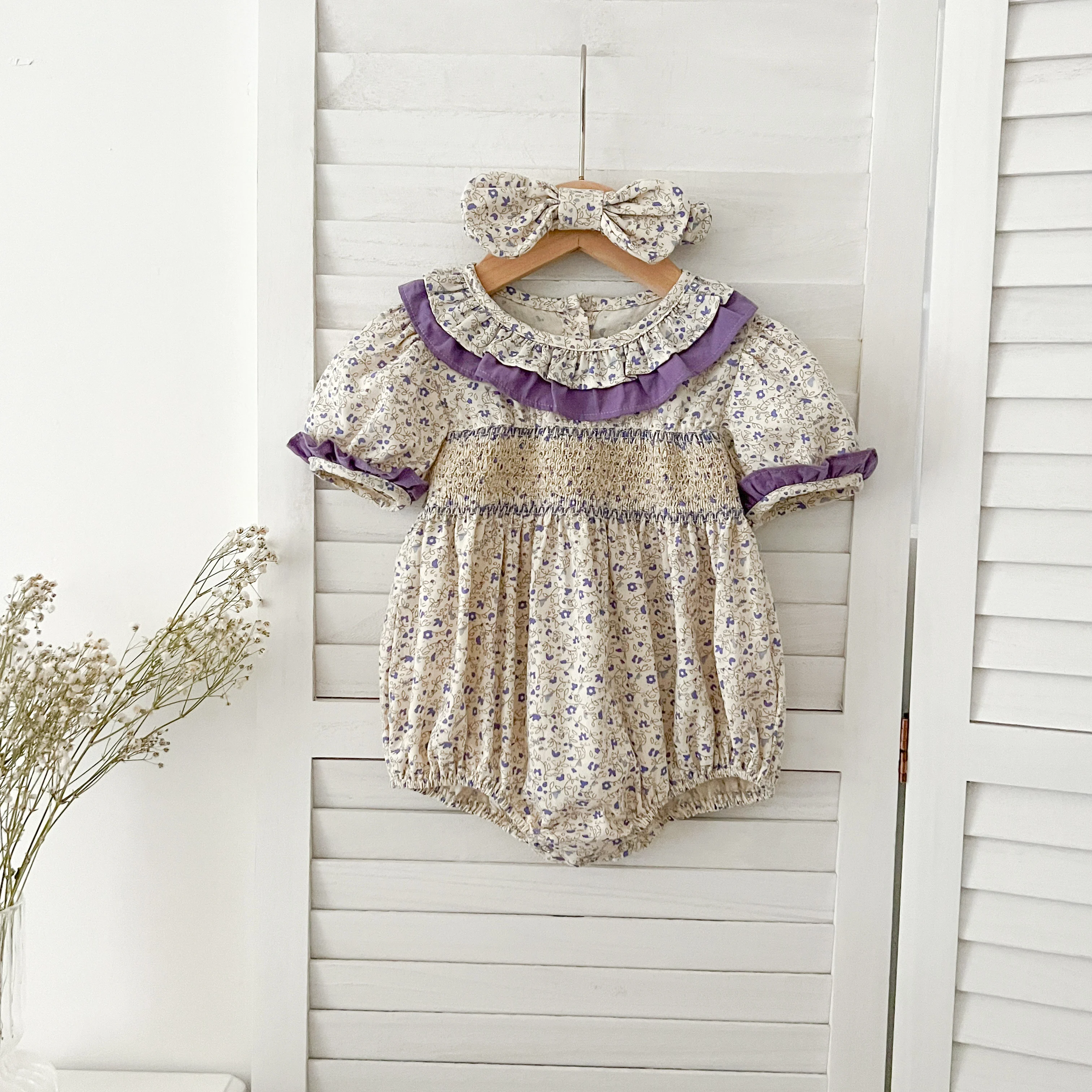 Summer Sister Outfit Dress Baby Romper Toddler Baby Girl Embroidery Dresses Infant Children Cotton Short Sleeve One-piece Romper