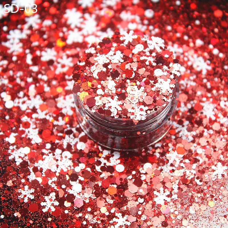 Christmas manicure sequins  (10g) for Resin Craft DIY  Snowflakes Star Christmas Tree Party Supplies Scene Decoration