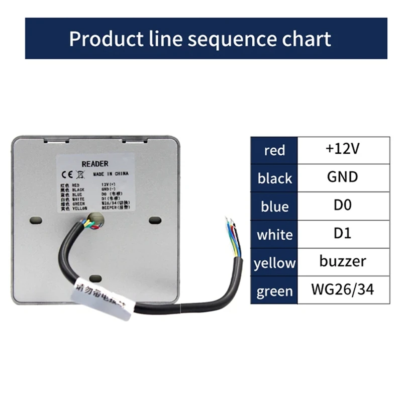 T886R RFID Card 125Khz Proximity Card Access Control Slave Reader Wiegand 26 Output Waterproof For Access Controller