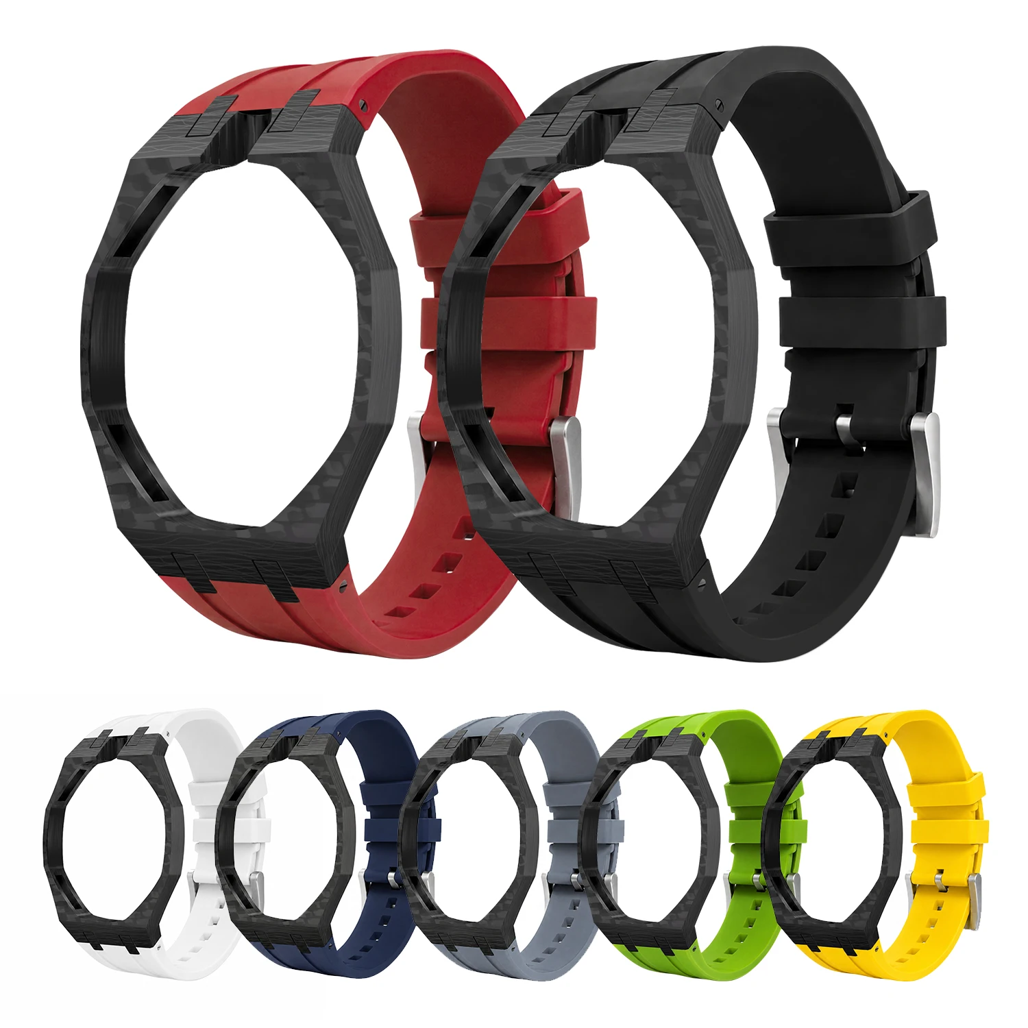 carbon-fiber-case-silicone-strap-for-ap-x-swatch-royal-pop-pocket-watch-changer-to-wristwatch-modification-accessories