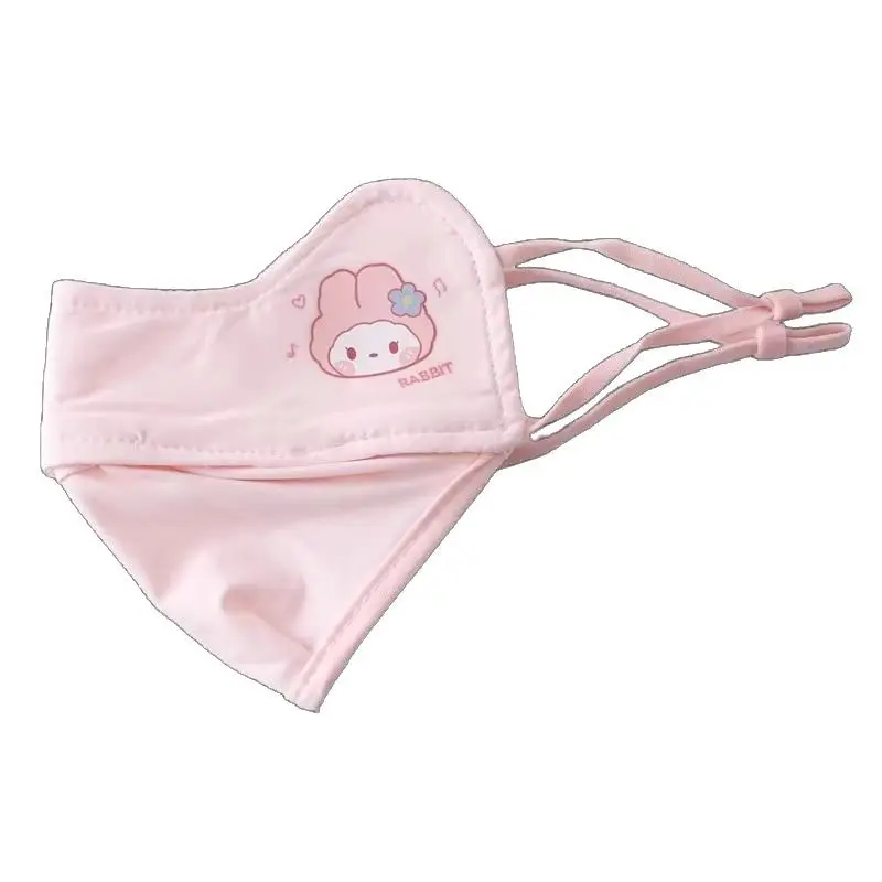 Miniso 어린이 마스크와 얼음 슬리브 세트 귀여운 만화 얼음 실크 통기성 눈 보호 3 차원 소녀 직물