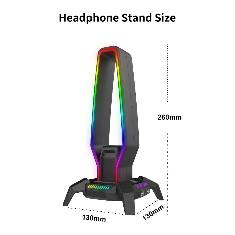 

Подставка для игровой гарнитуры G6 RGB с USB-хабом и LED-подсветкой для рабочего стола