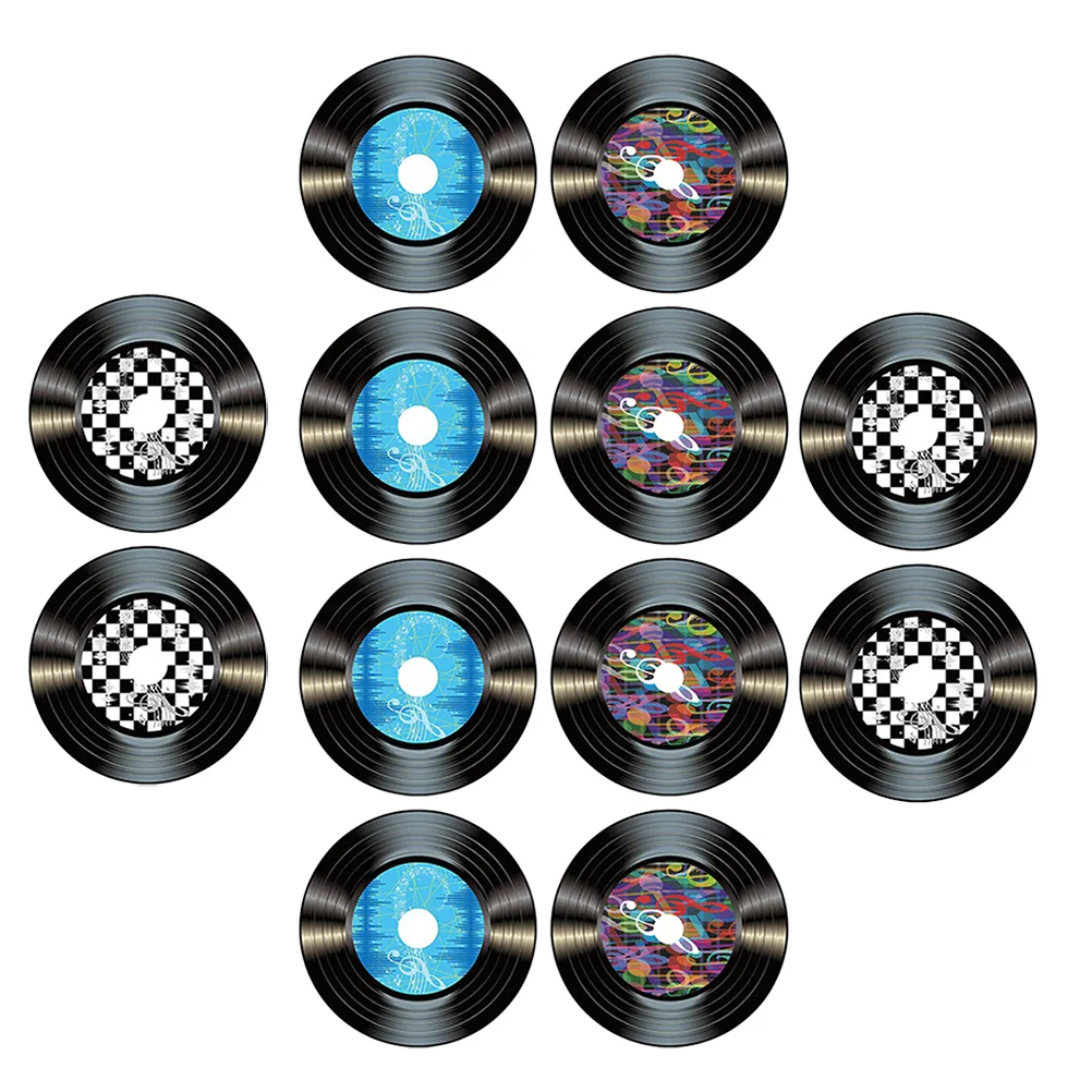 12PCS Vinyl Decor Record Records Wall Disc Home Bar Decoration Party Aestheticdecorspaper Decorations Figurine Ornament Fake