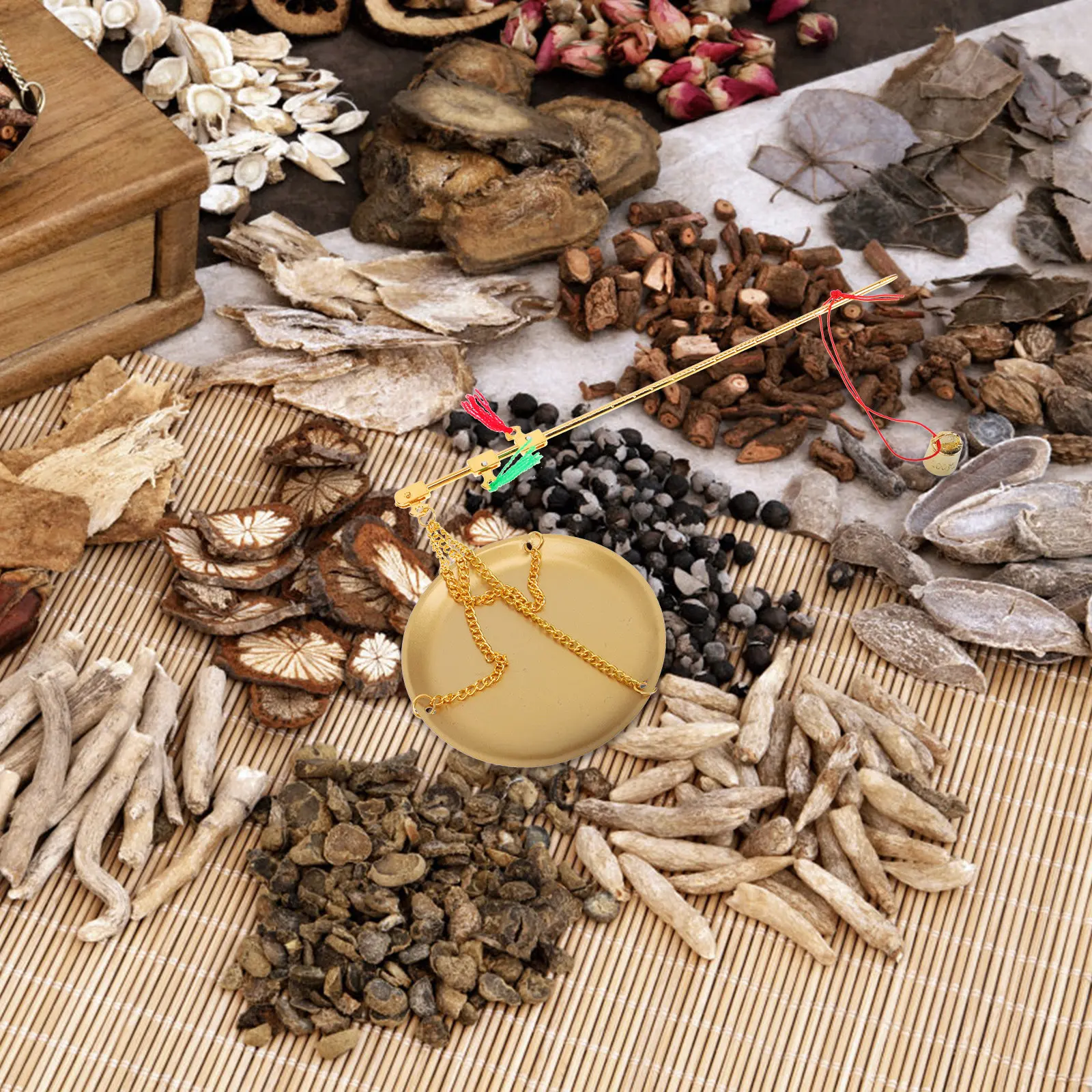 

Portable Medicinal Materials Scale High Precision Small Copper Scale for Kitchen Condiment Herbal Weight Measurement Device