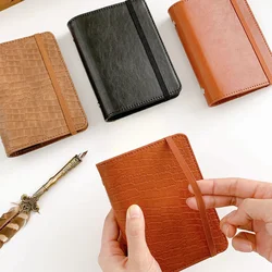 Retro A7 Pu Leather Loose-leaf Diary Journal Notebook Binder Handbook Business Office Pocket Planner Organizer School Stationery