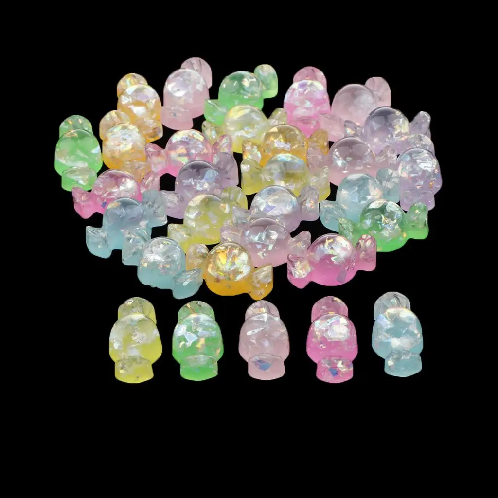 30x Colorful Resin Candy Flatback Cabochons Case Hair Bow Decor