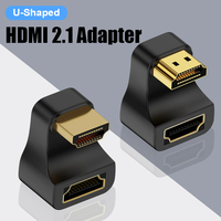 360 Degree U Shape HDTV Adapter HDMI 2.1 Male to Female 8K@60Hz Connector for Portable Display Monitor Accessories Up&Down Angle