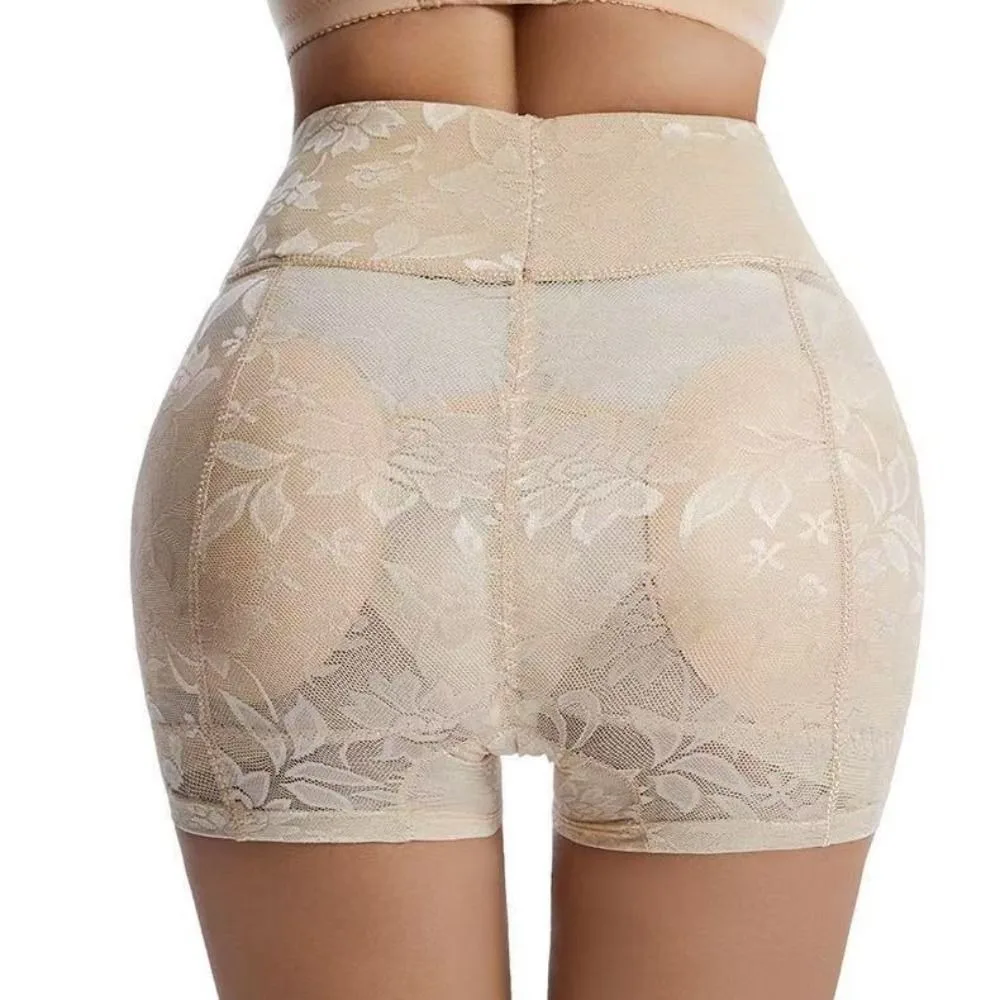 Lace Mesh Slimming Shapewear with Pads Shapers High Waist Tummy Control Underwear Underpants Seamless Butt Lifting Briefs Ladies