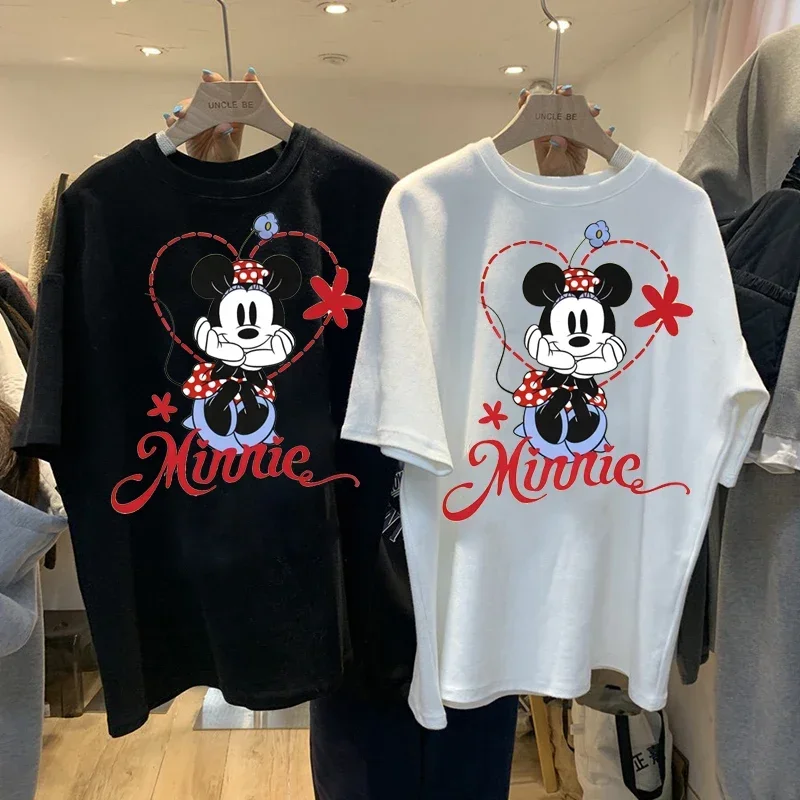 

Minnie Short Sleeved T-shirt Women's New Vintage Ancient Summer Cartoon Top Women Clothes Y2k Tops Anime Top Tee Female