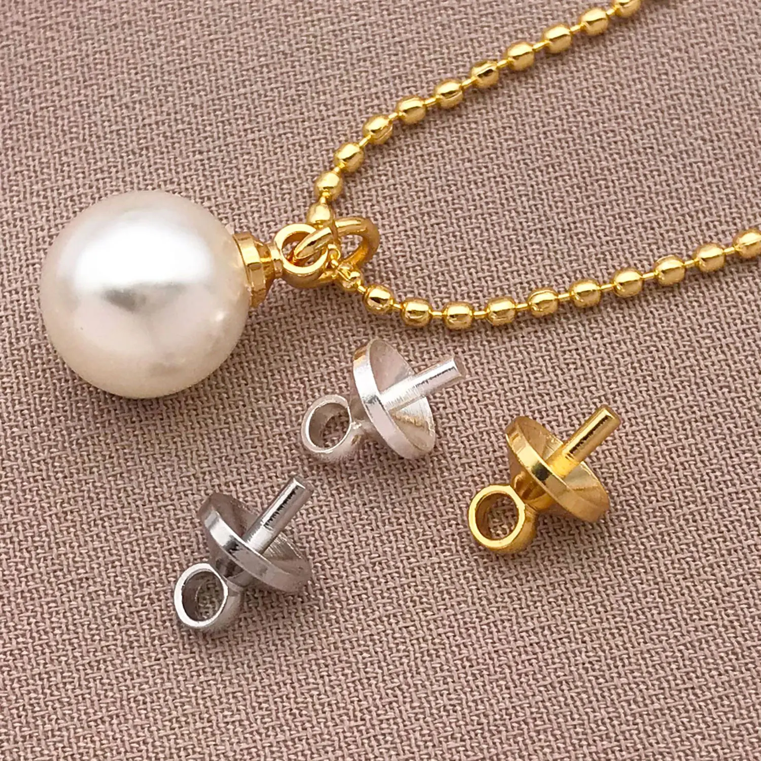 10pcs/lot 18K Gold Plated Screw Eye Bails Beads End Caps Clasps Pins Connectors For DIY Charms Pendants JewelryMakingAccessories