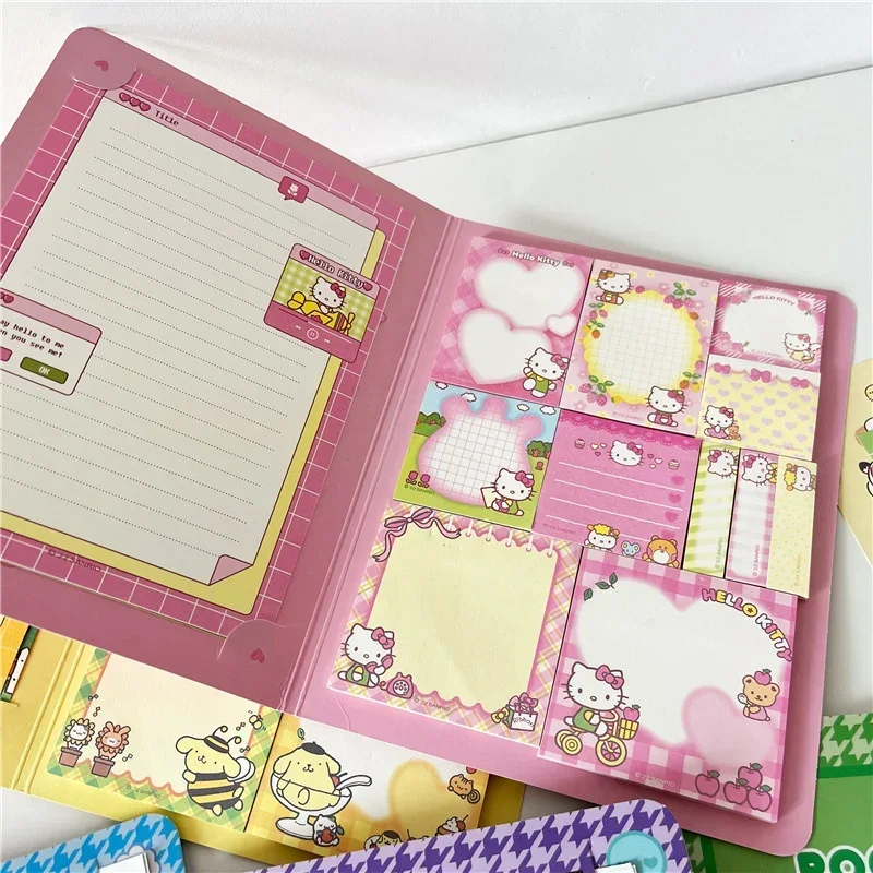 Kawaii Cute Sanrioed Convenience Book Mymelody Kuromi Hello Kitty Note Book Cute Paste Notepad Stationery Student Stationery