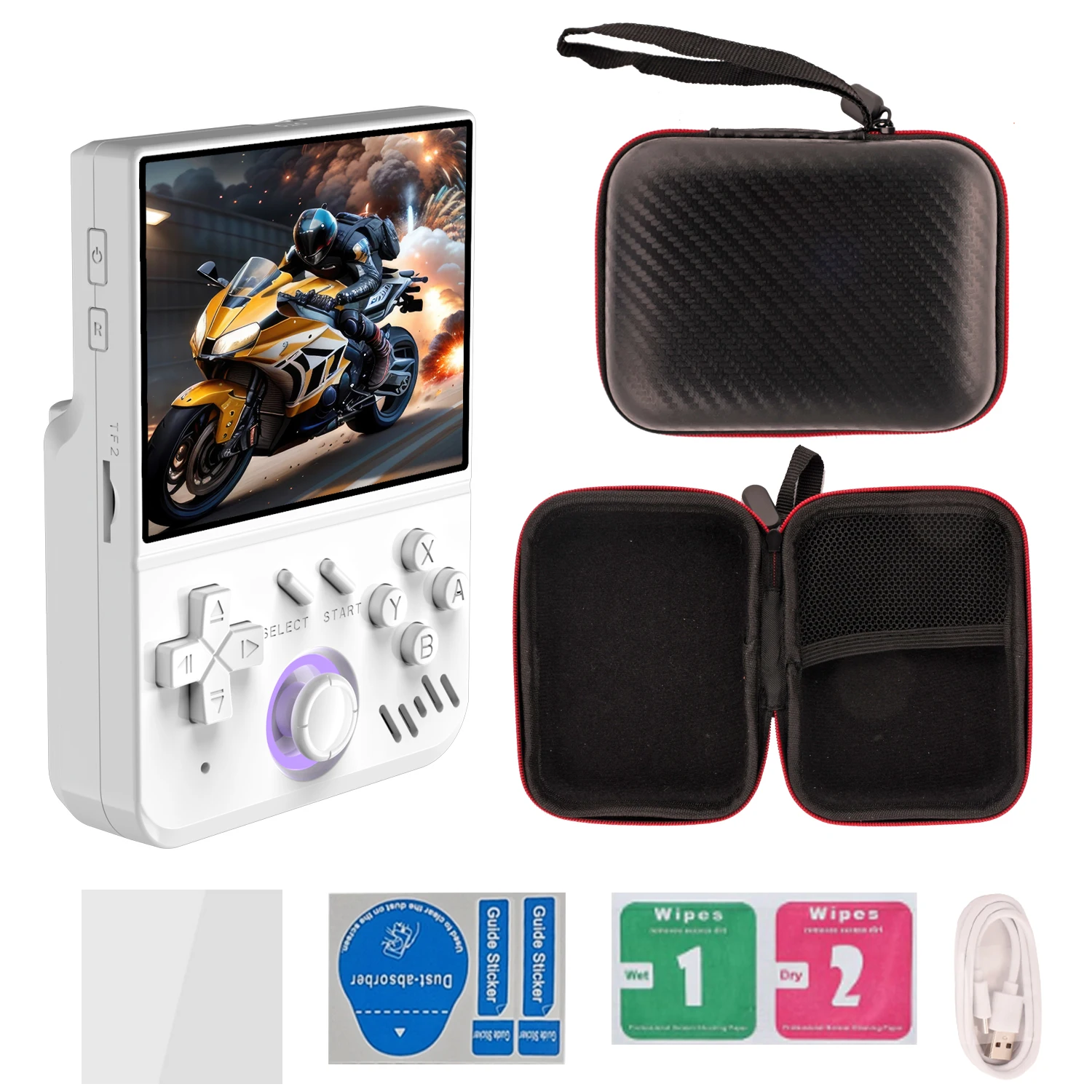 

3.5 Inch IPS Screen Retro Handheld Video Game Console Linux System Portable Pocket Game Player RK3326 Chip 128GB 4000MAH Battery