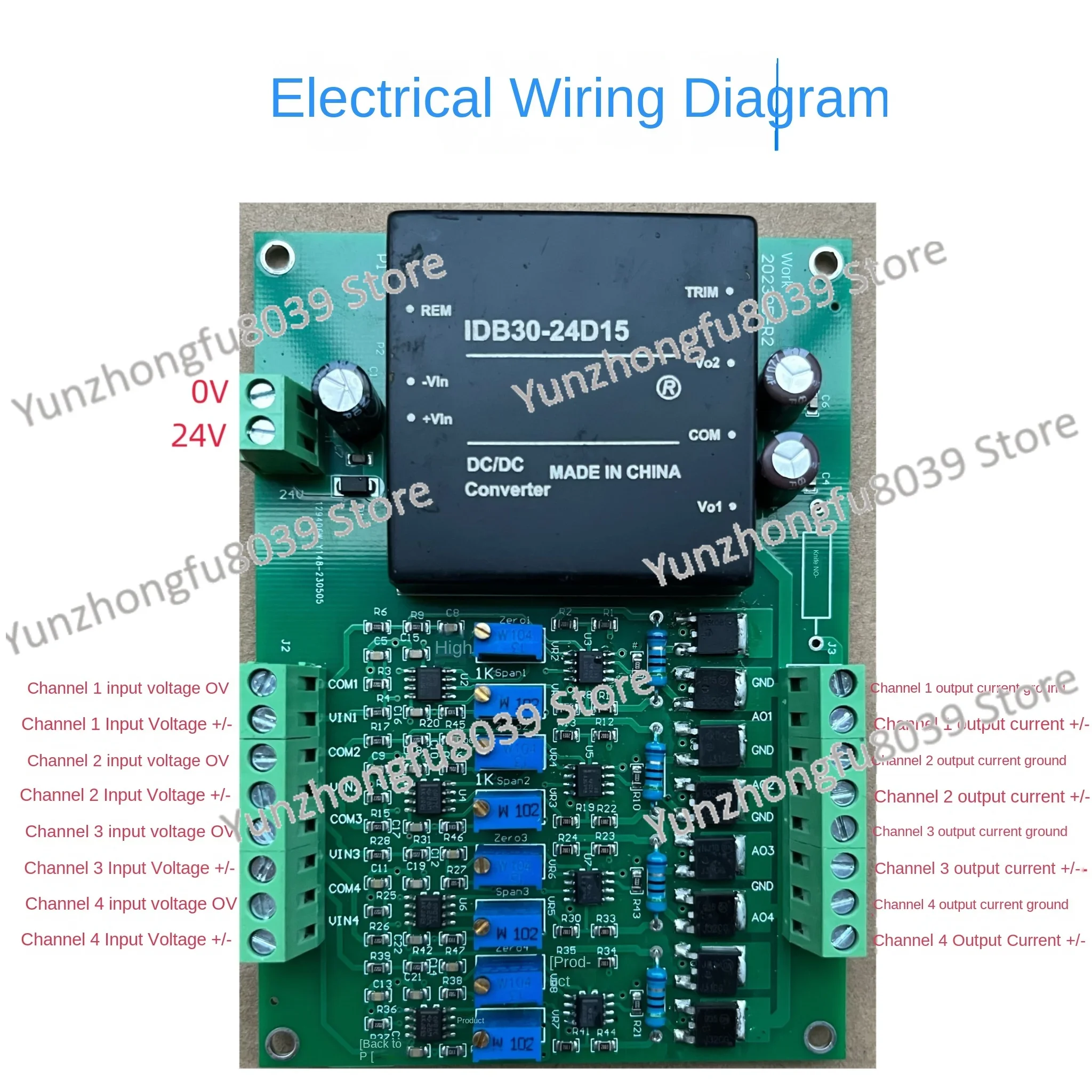 

Voltage to current module, plus or minus 10V to plus or minus 10/20/40 mA 0-10V to 0-10/20/40mA