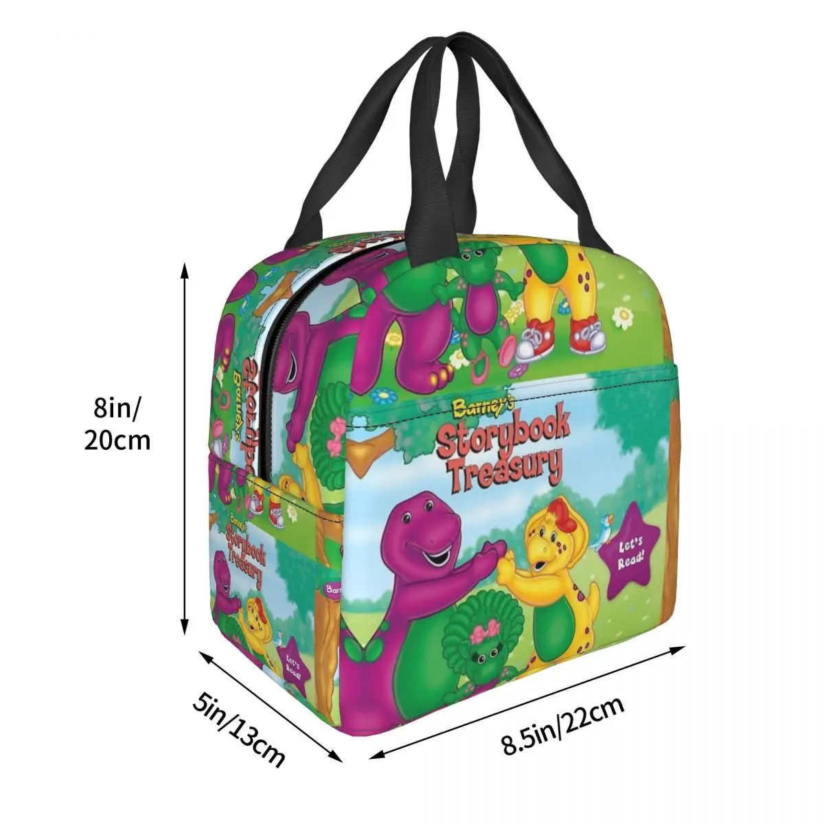 Barney And Friends Lunch Bags Insulated Bento Box Portable Lunch Tote Resuable Picnic Bags Cooler Thermal Bag for Woman Student