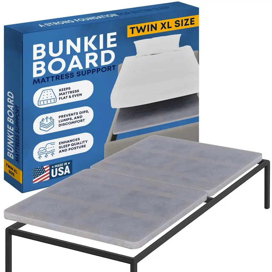 

Premium 38mm Split Wood Bunkie Board Twin XL Size Bed 2Piece Under Mattress Support Board, Fully Assembled, Fabric Ventilation
