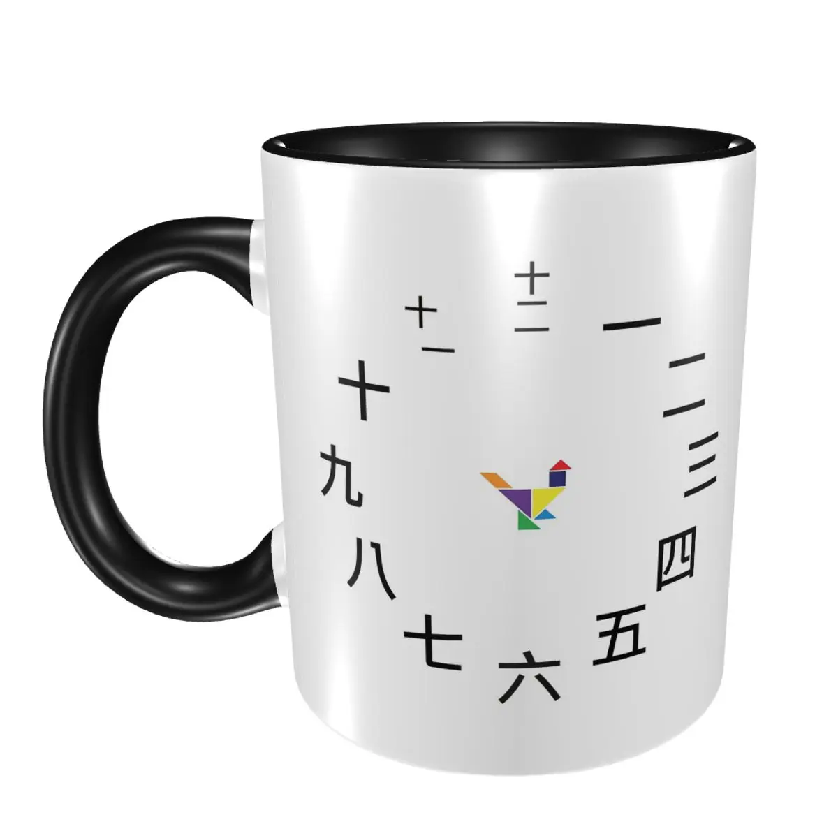 Chinese Number Mug Funny Ceramic Coffee Cups Tea Mugs Milk Cup Drinkware Gift for Woman Man