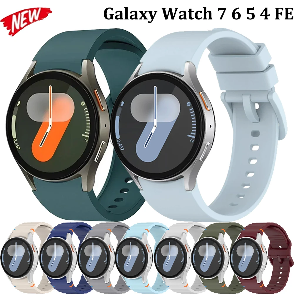 Offizielles Silikonarmband für Samsung Galaxy Watch 7/6/5/4/FE 44/40 mm Sport Bequemes weiches Band Watch 6 4 Classic 47/46 mm Correa
