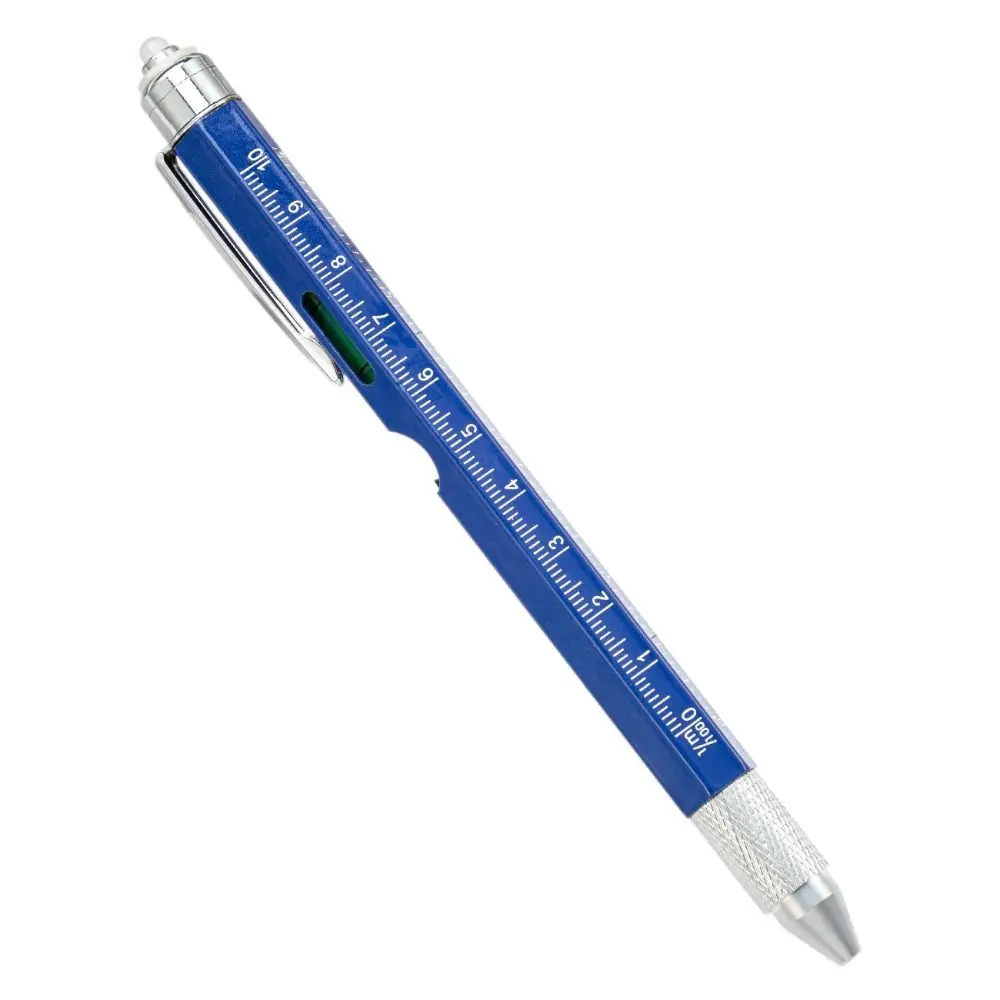 

Metal Multi Tool Pen 9-in-1 With LED Light Spirit Level Screwdriver Ruler Ballpoint Pen Outdoor Tool Pen Construction Tools