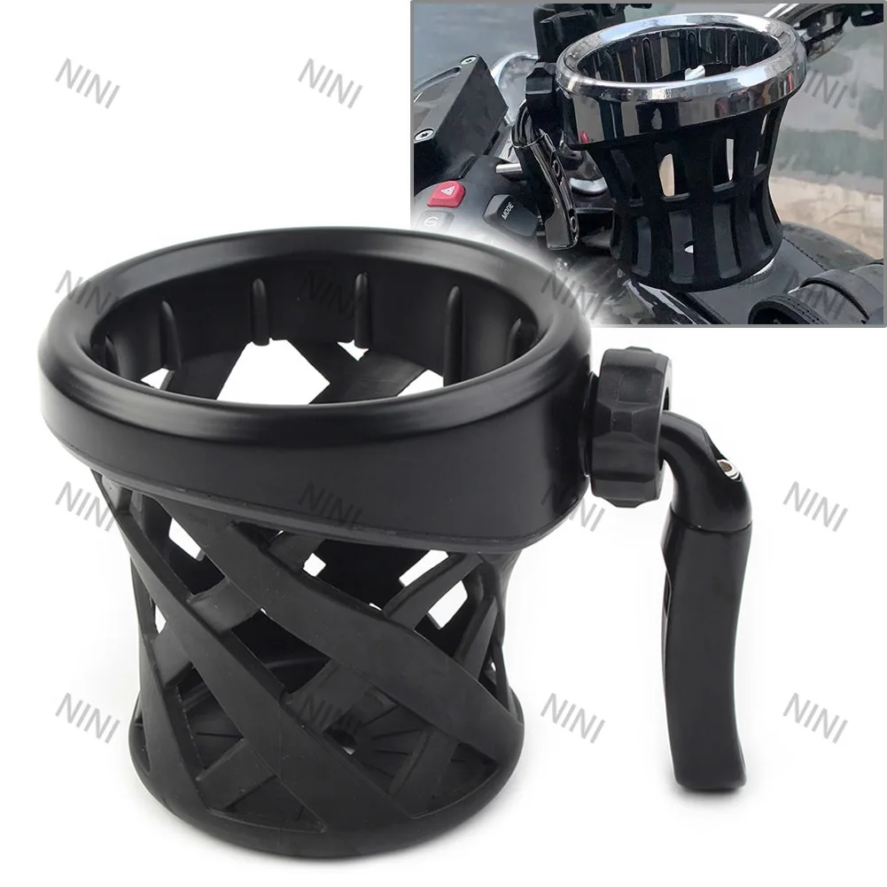 

Motorcycle For Goldwing GL1800 F6B 2001-2021 Matte Black Handlebar Cup Holder Drink W/ Mesh Basket Mount Universal