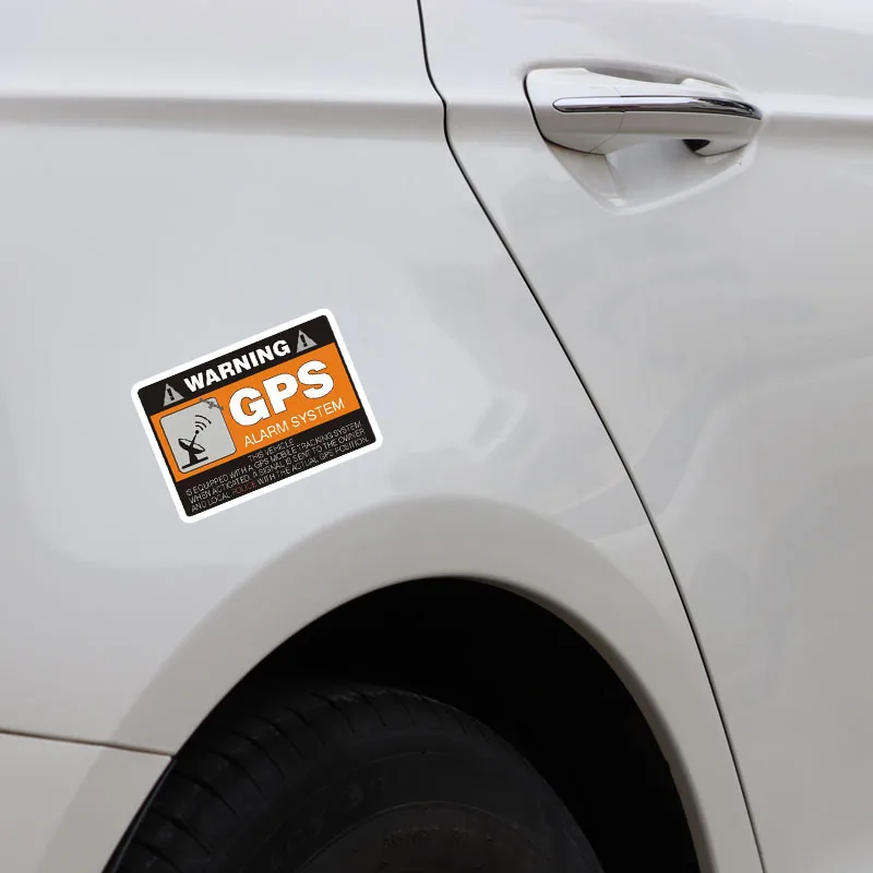 4 X WARNING Car Sticker GPS Alarm System Auto Accessories PVC Decal High Quality KK Vinyl Cover Scratches Waterproof PVC