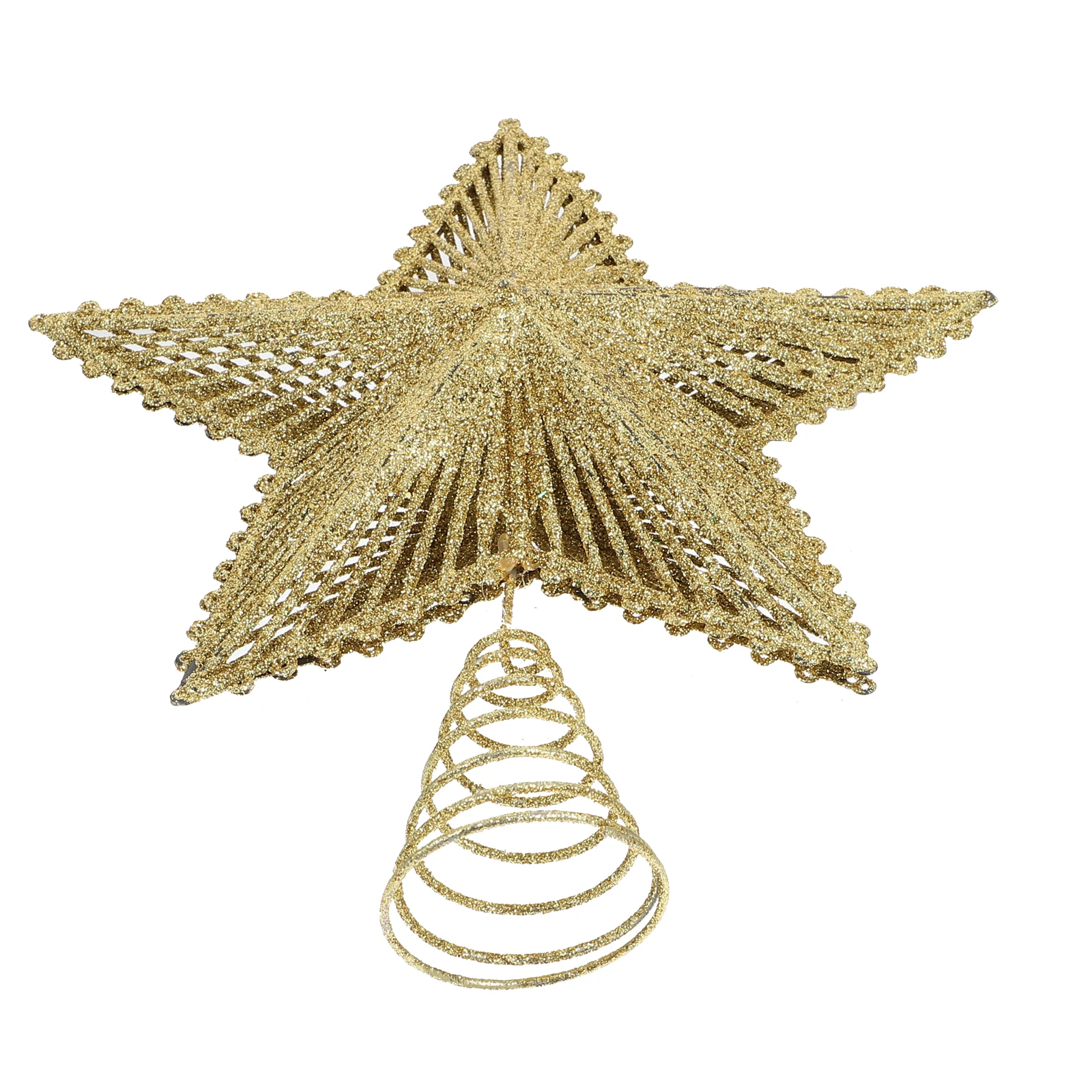 

Christmas Tree Top Decoration Gold Topper Star of Tops Xmas Outdoor Decorations Red Adornment Hanging Ornament Sequins