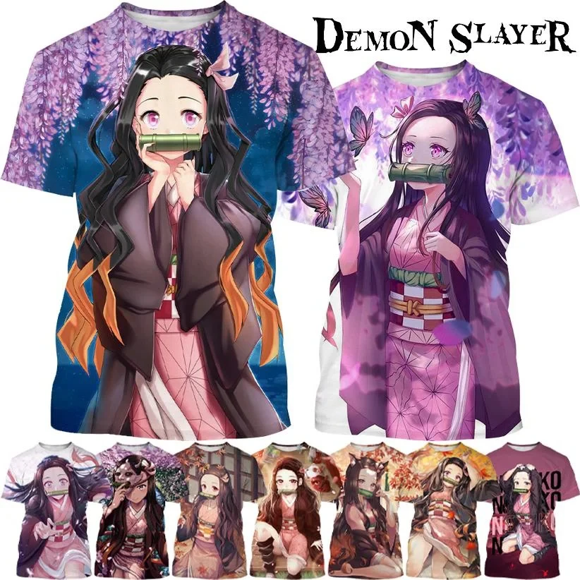 New Hot Anime Demon Slayer Kamado Nezuko Print T-Shirt 3d Men/Women children Short Sleeve Tee Shirt Street Harajuku Cosplay Tops