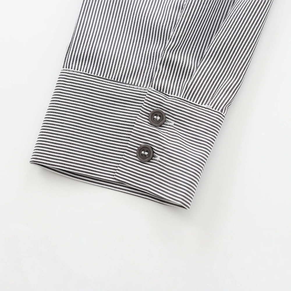 レディースファッション カジュアル ストライプシャツ ハイカラー フレンチスタイル 衣類 ヨーロッパ風トップス