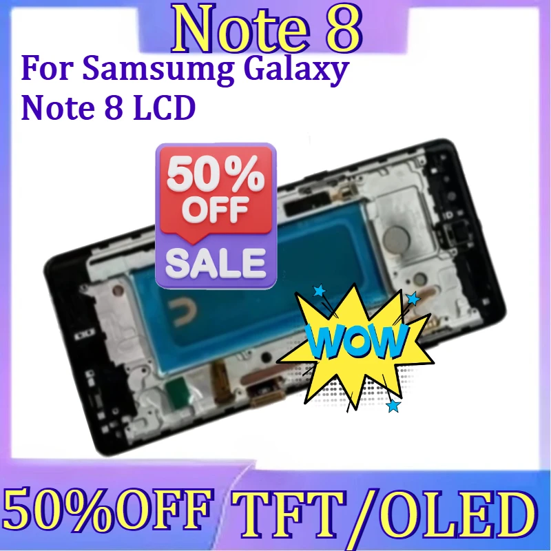 For Samsumg Galaxy Note 8 Replacement New TFT/OLED Screen For Samsung Note8 LCD Display Touch Screen Digitizer with Frame
