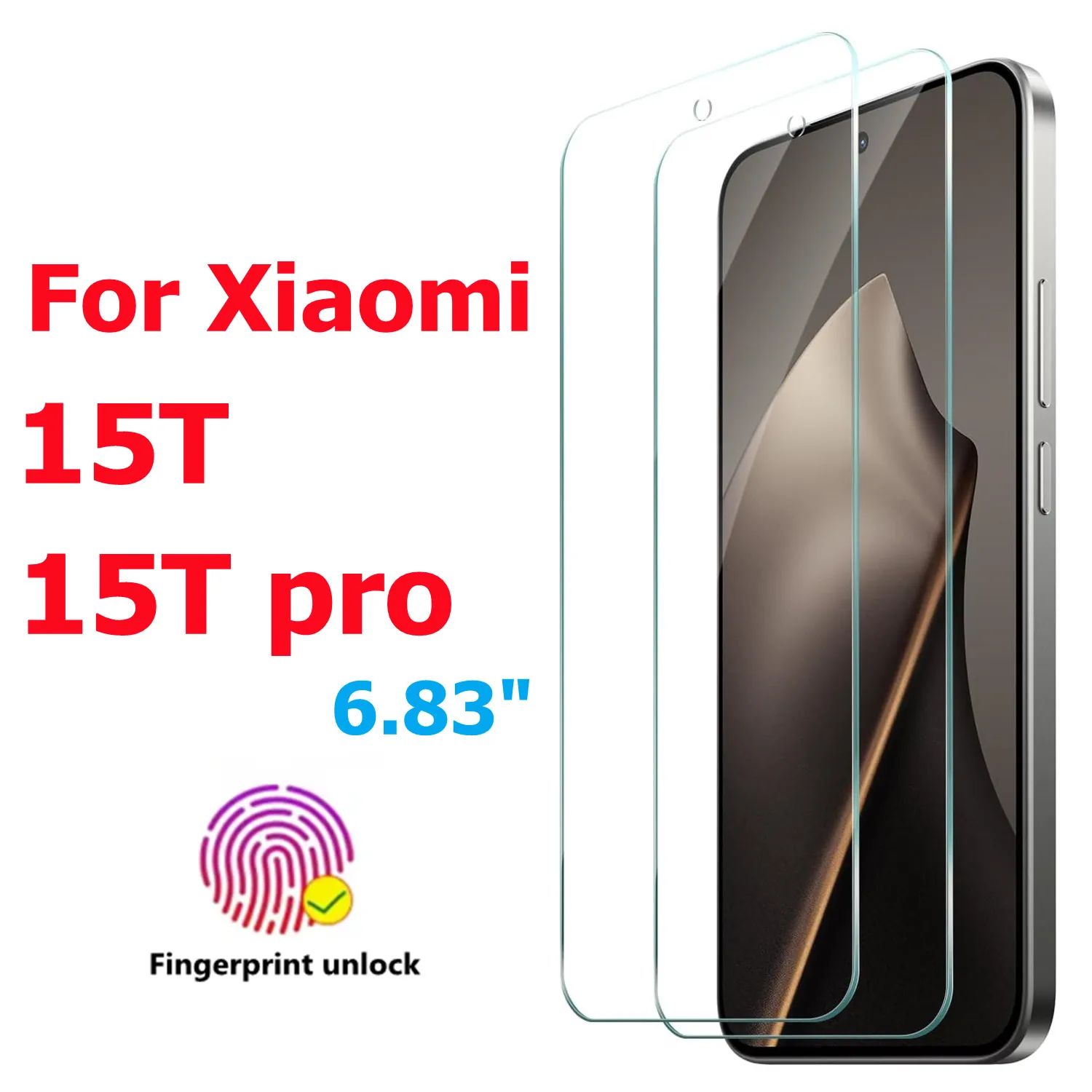 

Screen Protector For xiaomi 15T 15T pro Tempered Crystal 9H Hardness Tempered Glass 6.83" HD Screen Protector