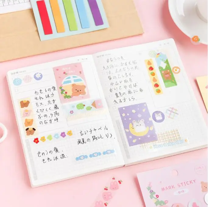 36 pcs/lot Kawaii Fruit Animal PVC Memo Pad Index Decorative Stickers Sticky Notes Cute N Times Stationery Label Bookmark