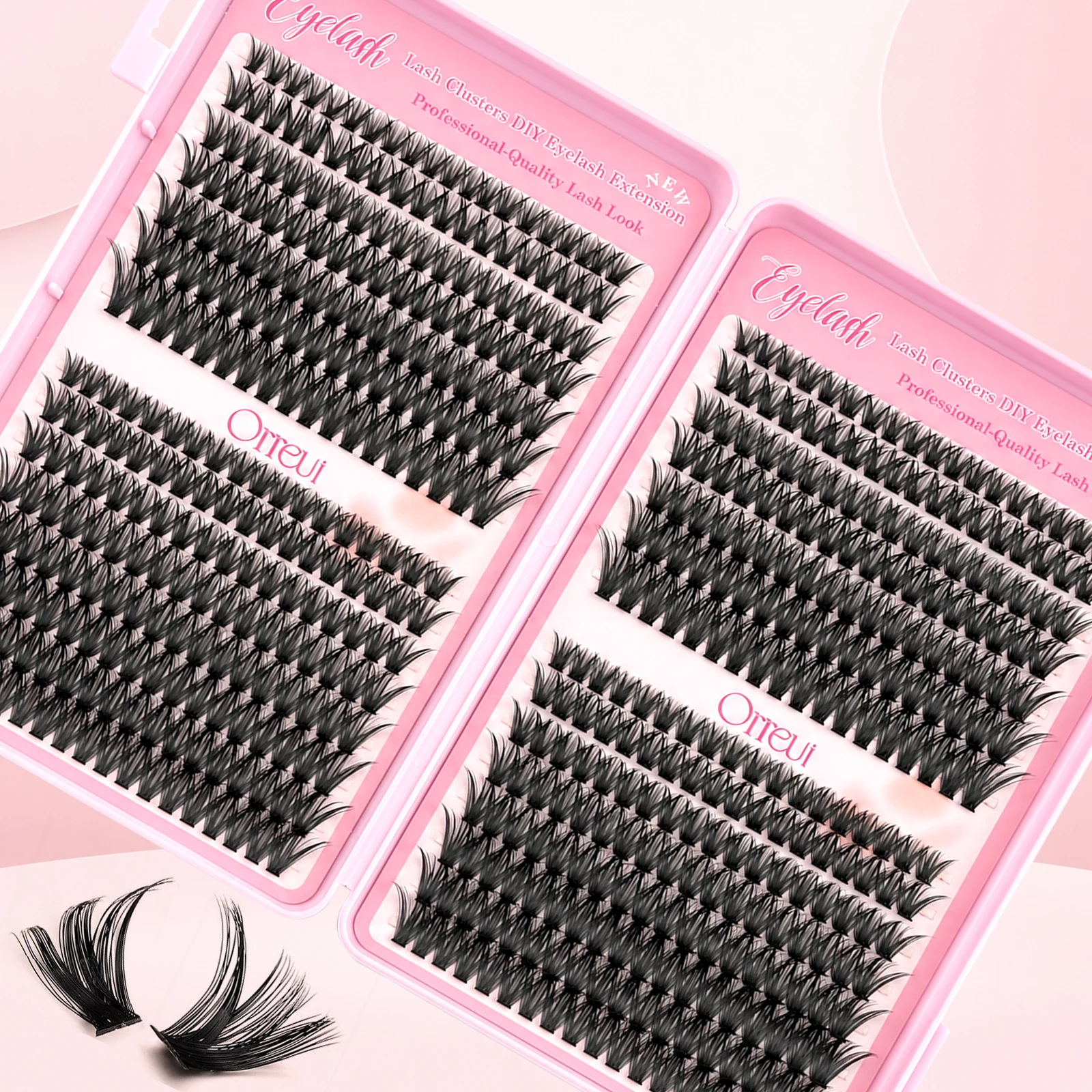 DIY Wimpern-Cluster-Set 8-16mm gemischte Länge, voluminöse, einzelne Wimpern mit Kleber, Versiegelungsmittel, Pinzette und Pinsel, weich und leicht – Detail 4