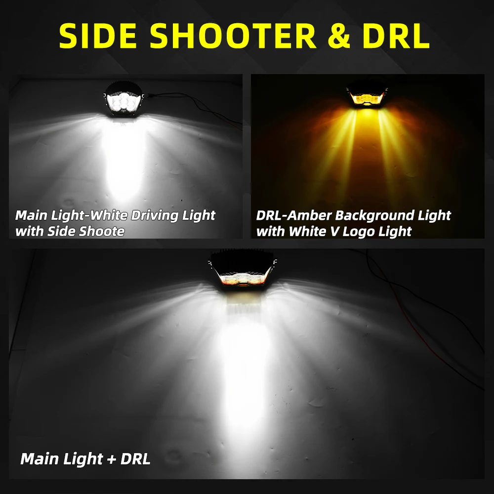 HL 5Inch LED Headlight Assembly DRL Car Driving Work Light Yellow White For Motorcycle Jeep Offroad 4x4 Truck Boat Fog Light