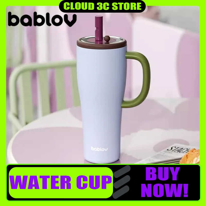 

Bablov Large Capacity Ice King Cup Stainless Steel Straw Cup Insulation and Cooling Portable Car Office Outdoor Water Cup Gift