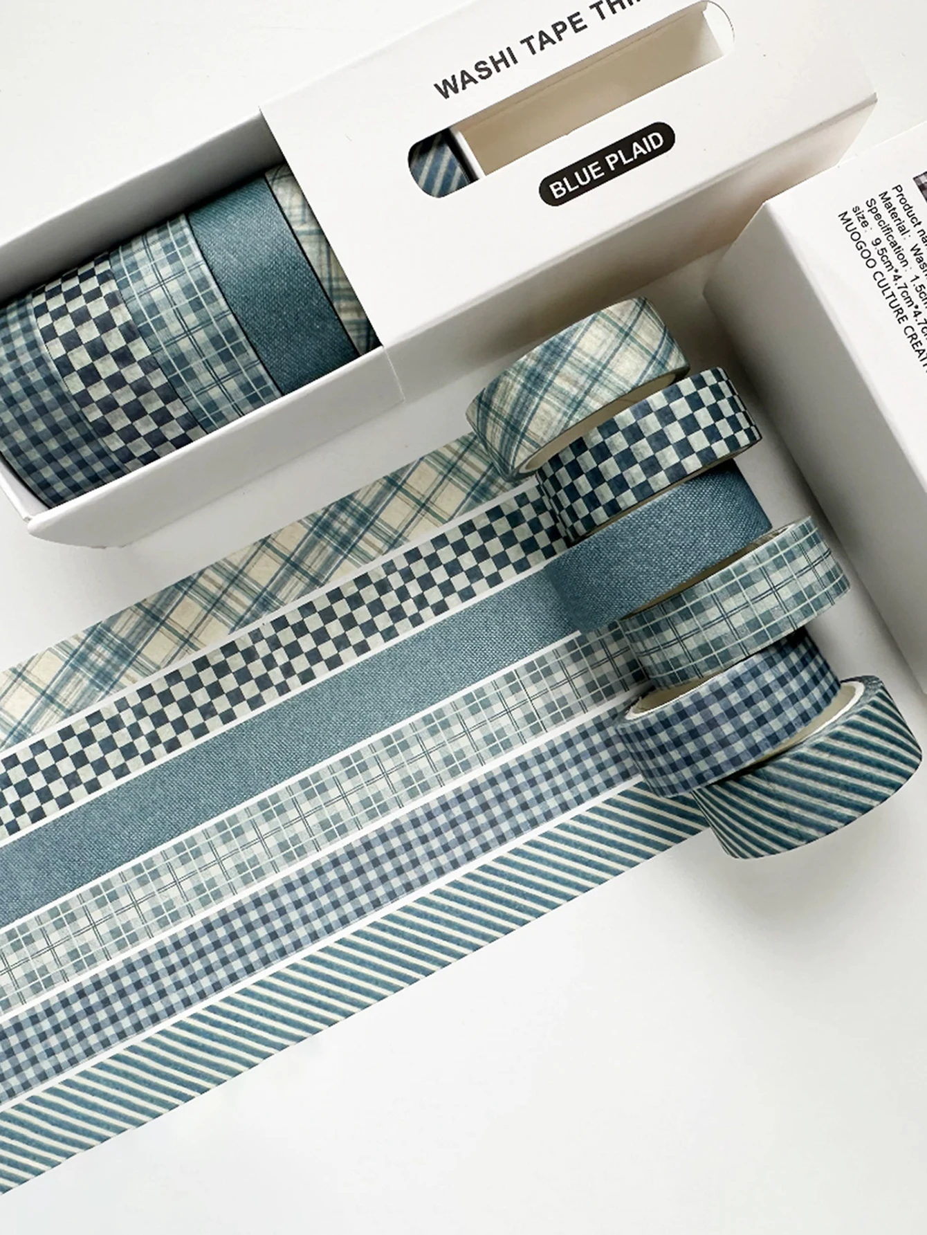 Plaid & Polka Dot Washi Tape Set, Aesthetic Decorative Tapes for Journal Scrapbooking DIY Crafts Use