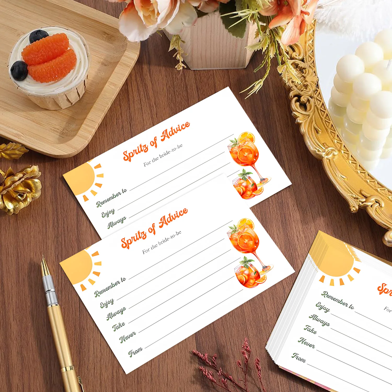 

24Pcs Aperol Spritz Bar Card Sign Oranger Cocktail Ingredients Gifts Decor Home Desk Tabletop Advice Card for Gifting