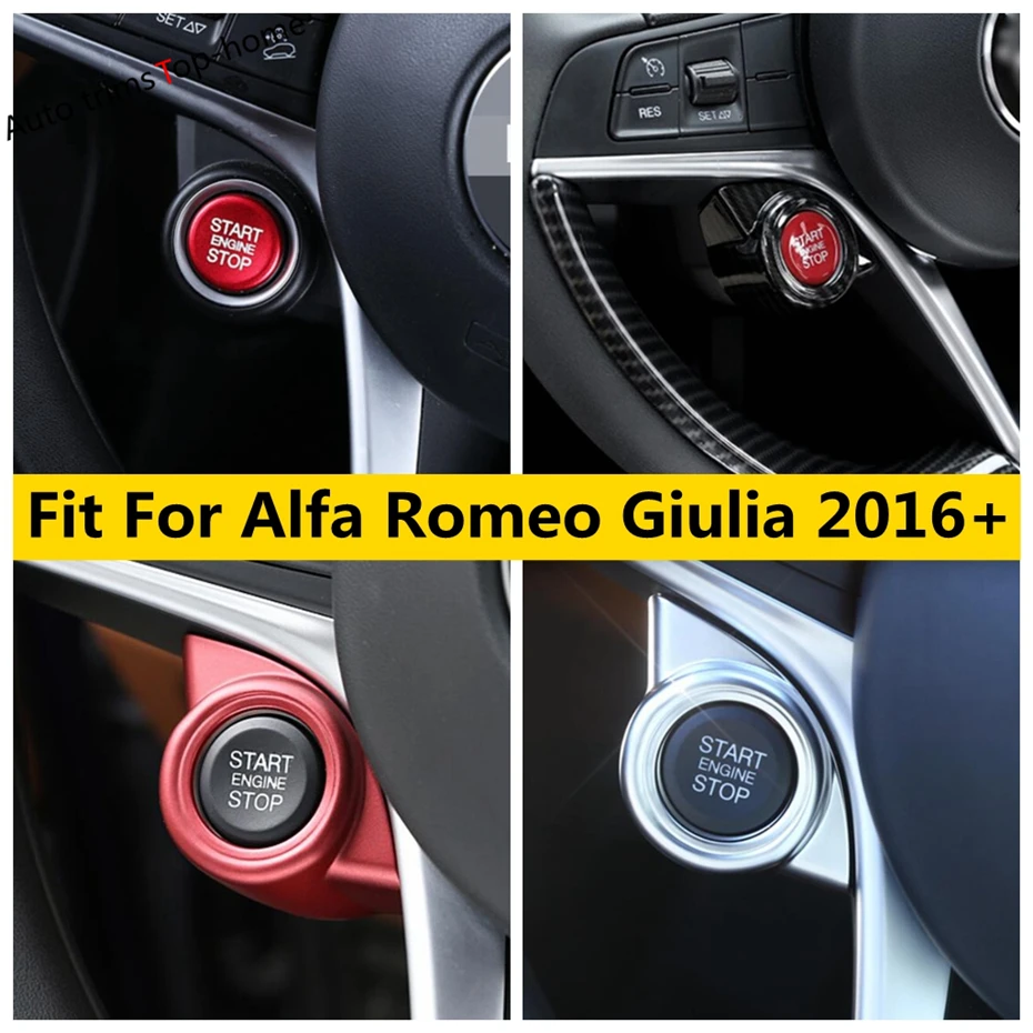 

Fit For Alfa Romeo Giulia 2016 - 2022 Trims Auto Ignition Switch Engine Start Stop Button Decoration Shell Cover Housing