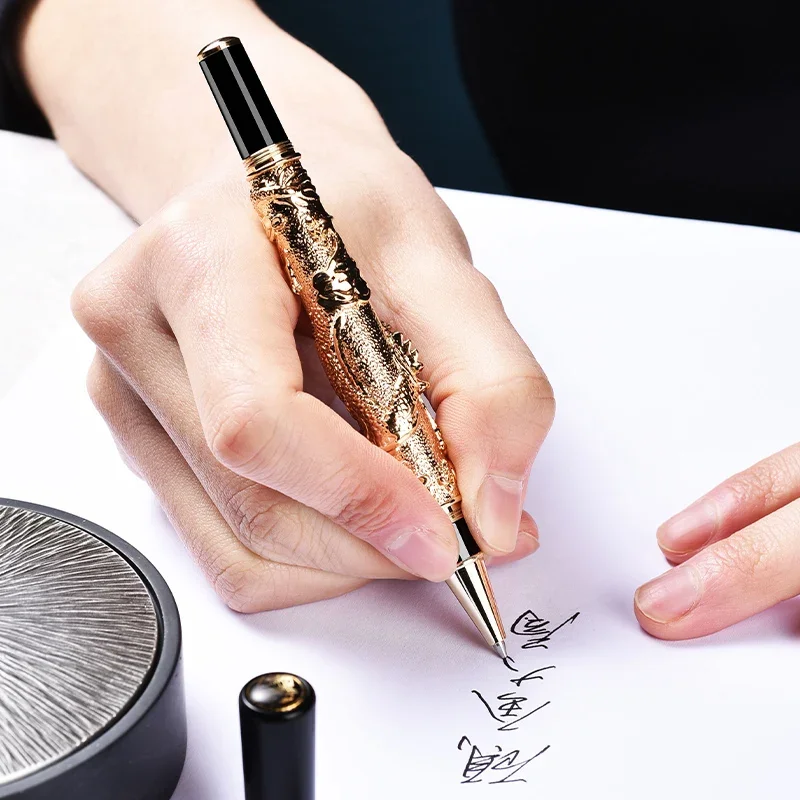 Luxury Jinhao Oriental Dragon Ballpoint Pen 0.7mm Nib Black Ink Pen for Office Business Gift