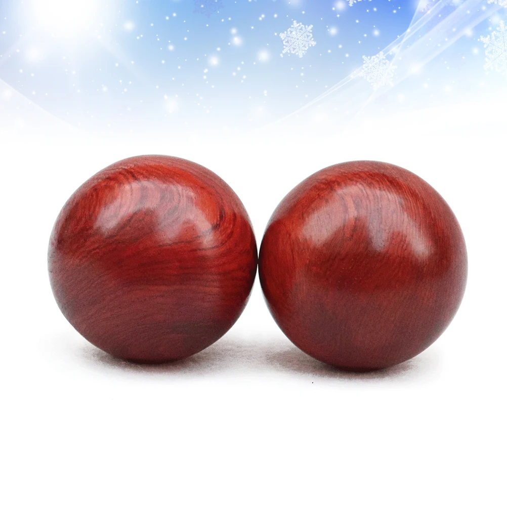 

2Pcs Handball Wooden Massager Baoding Balls Foot Chinese Scroll Wheel Hand Message Ball Stress Relief Health Care