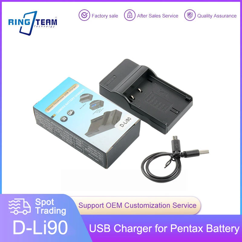 D-LI90 DLI90 USB Battery Charger for PENTAX K-1 K-52 K-7D K-01 IIs K-7 K-5 K-3Ⅱ K-5Ⅱ 645Z 645D K-3 Mirrorless SLR Camera