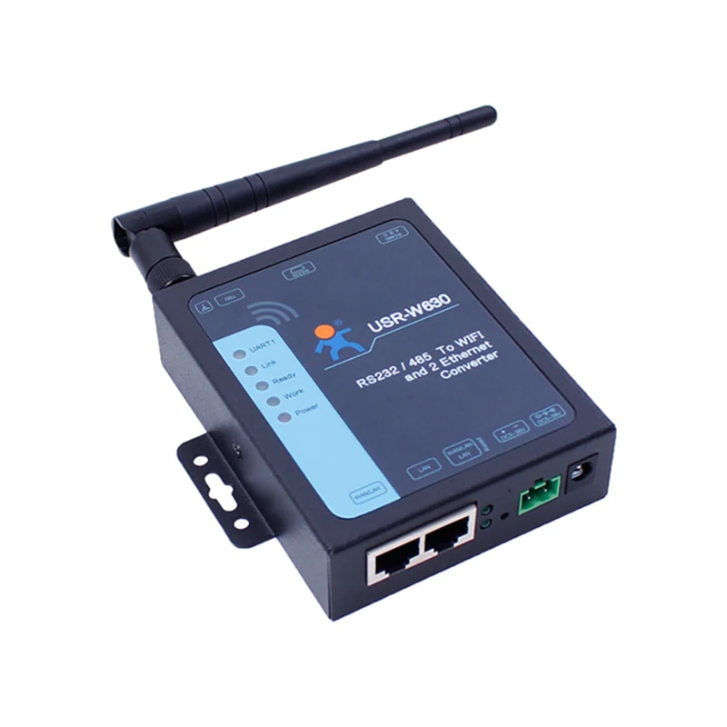 Puerto serie RS232 RS485 a WIFI, convertidor Ethernet, servidor IOT, USR-W630, 2 puertos Ethernet, compatible con Modbus RTU a TCP