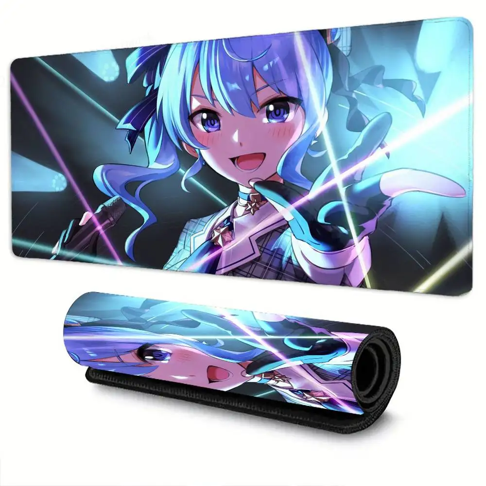 

Hololive Hoshimachi Suisei Коврик для мыши Нескользящий Подходит для офисных компьютеров, ноутбуков, килимков для игрового стола для киберспорта, клавиатуры XXL