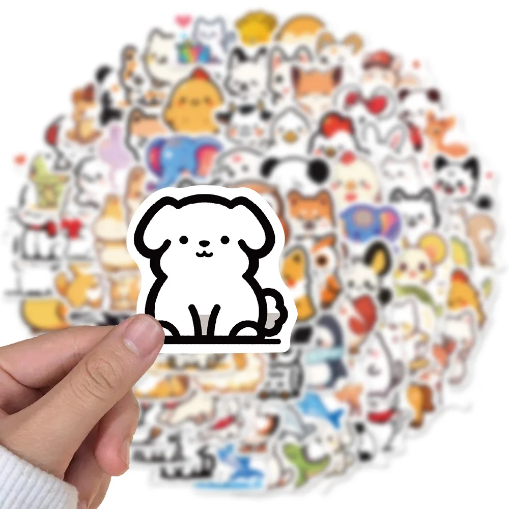 90PCS Graffiti Style Minimalist Animal Stickers For Children DIY Design Motorcycle Luggage Laptop Refrigerator Stickers Toy