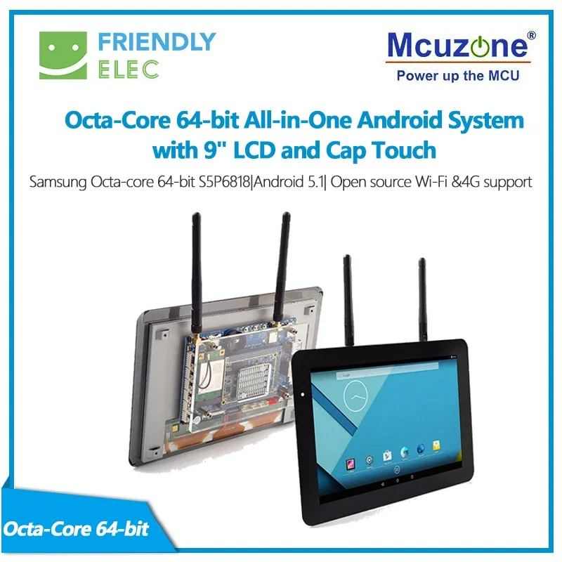 Nanopi 9 Inch Octa-Core 64-bit All-in-One S5P6818 Screen with Android System Cap Touch