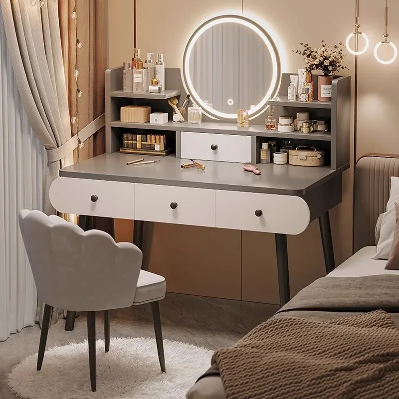 for Modern Simple Nordic Dressing Table with Mirror Bedroom Dresser Cabinet for Small Apartment Girl Master Room Vanity Desk