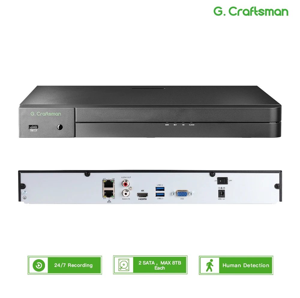 UNI 32CH NVR Registratore di sicurezza Registratore Sistema di telecamere IP di sicurezza, sorveglianza, visualizzatore di guardia, stazione di guardia, GU-N8032H2S