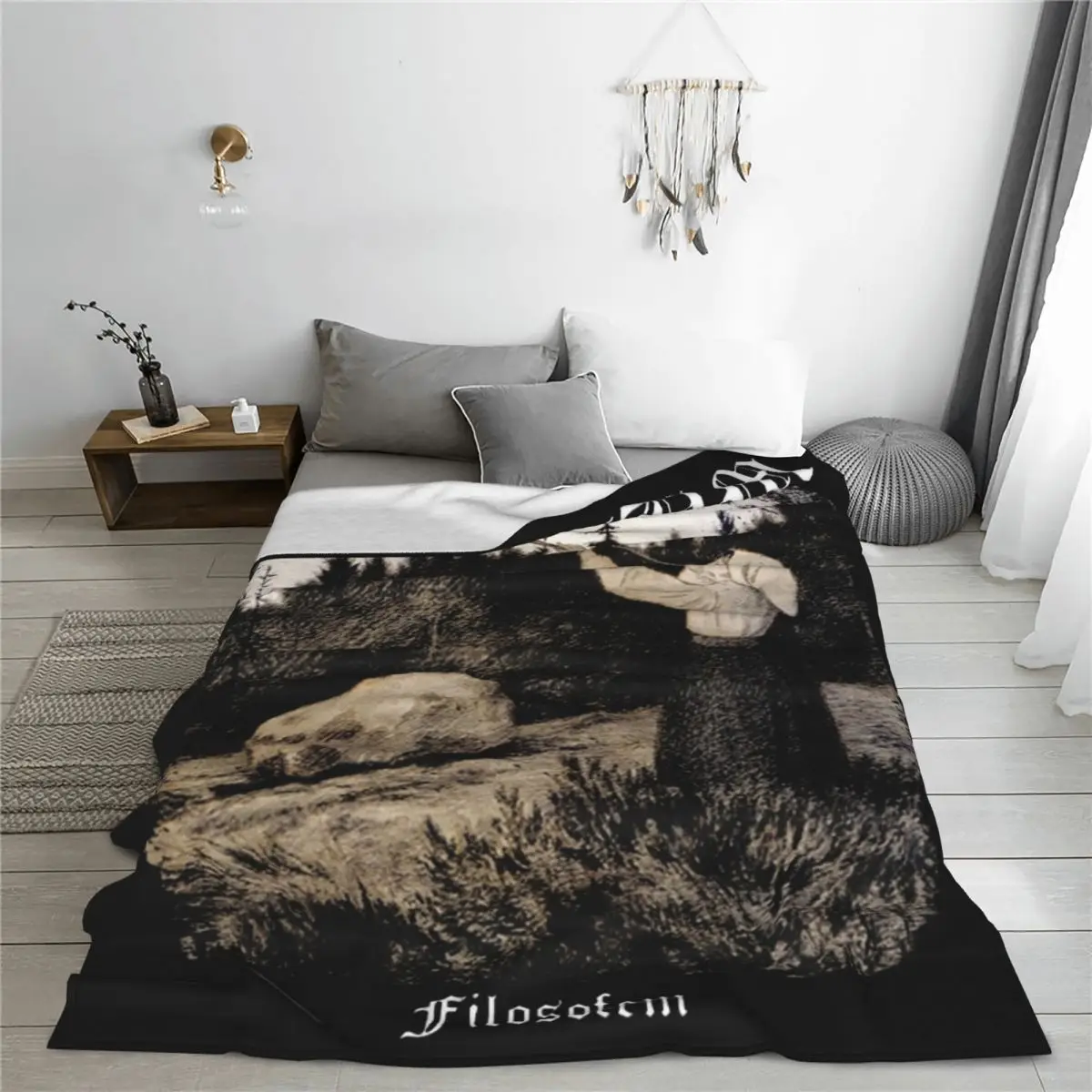 Burzum Blow The Trumpet Blanket Fleece Autumn/Winter Multi-function Soft Throw Blanket for Home Outdoor Bedspread