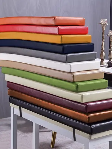 Waterproof Bench Mat Custom Size Oil Wax Leather Seat Cushion Non-slip Buckle Chair Mat Garden Indoor and Outdoor Decorative Mat