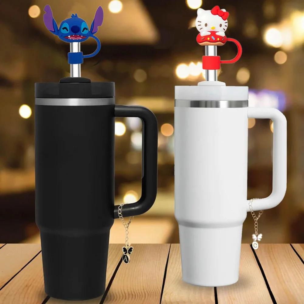 

MINISO 3D Stereo Straw Cover Cap Cartoon 10MM Dust-Proof Straw Plug Reusable Stanley Cup Accessories Straw Cap Charms Pendant