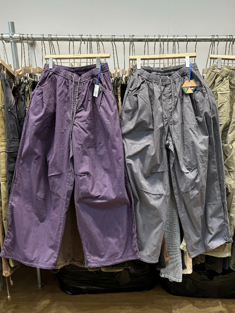 

Outdoor Workwear Sle Paratrooper Pants Men's Adjustable Cuffed Wide Leg Lantern Pants Casual Long Trousers Spring Summer